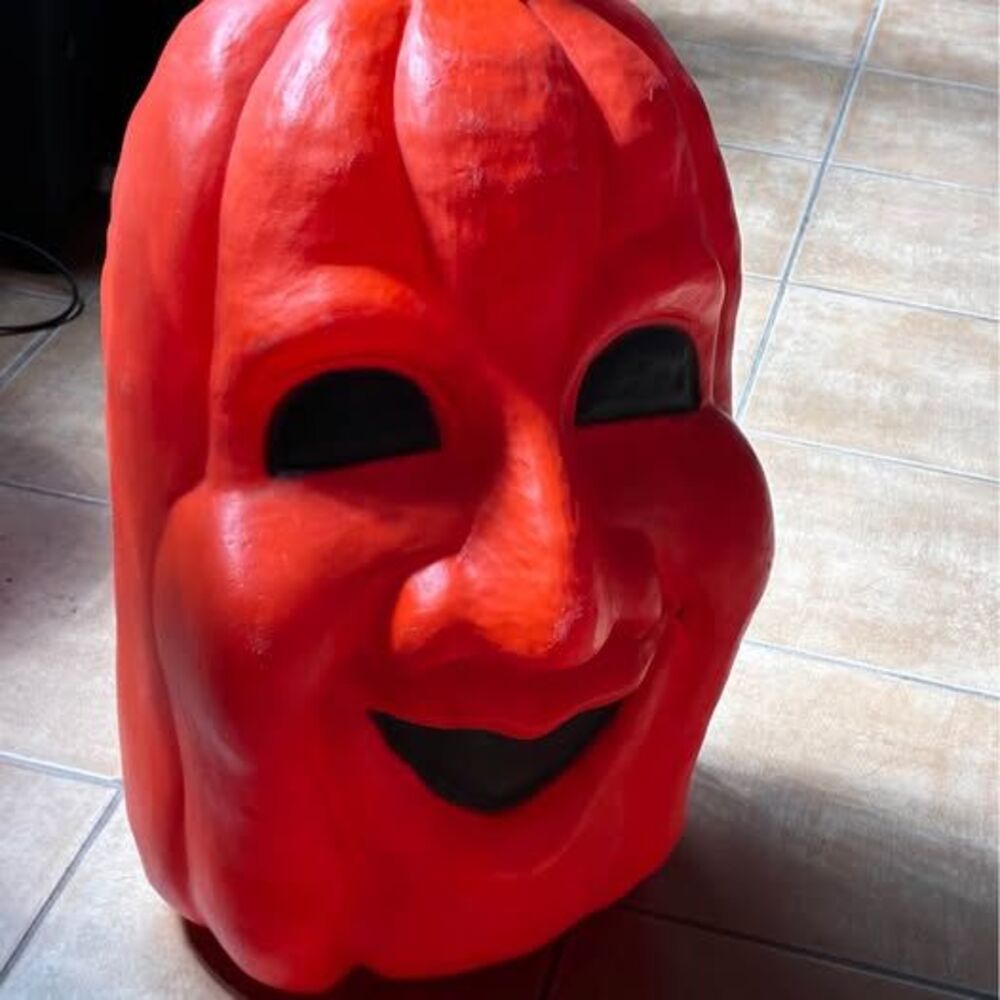 Jolly Face Pumpkin Lighted Halloween Blow Mold light Jack O Lantern